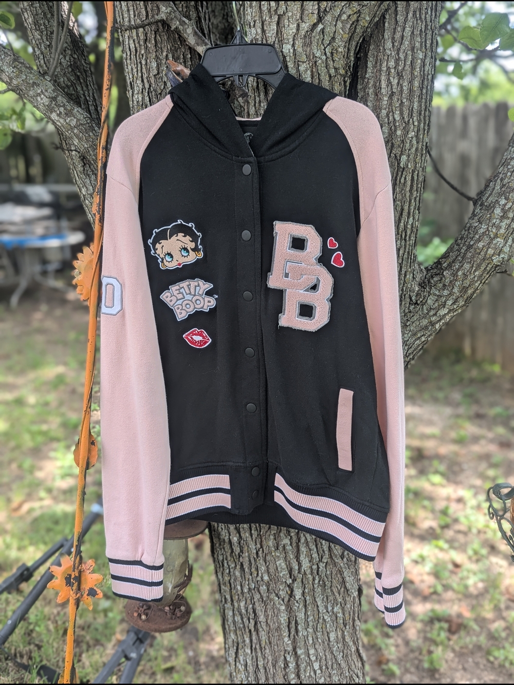 Betty Boop Black & Pink Varsity Jacket